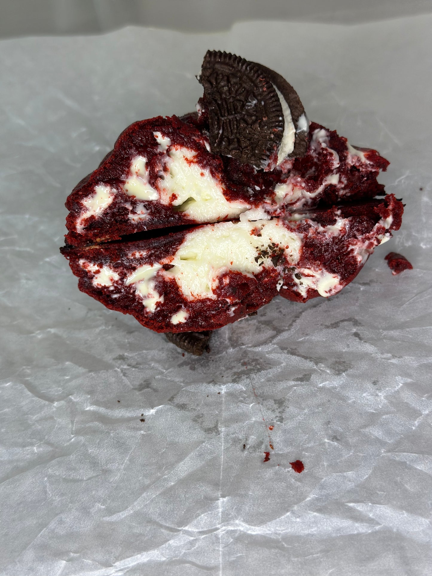 Luscious Red Velvet Cookie with Cream Cheese Filling